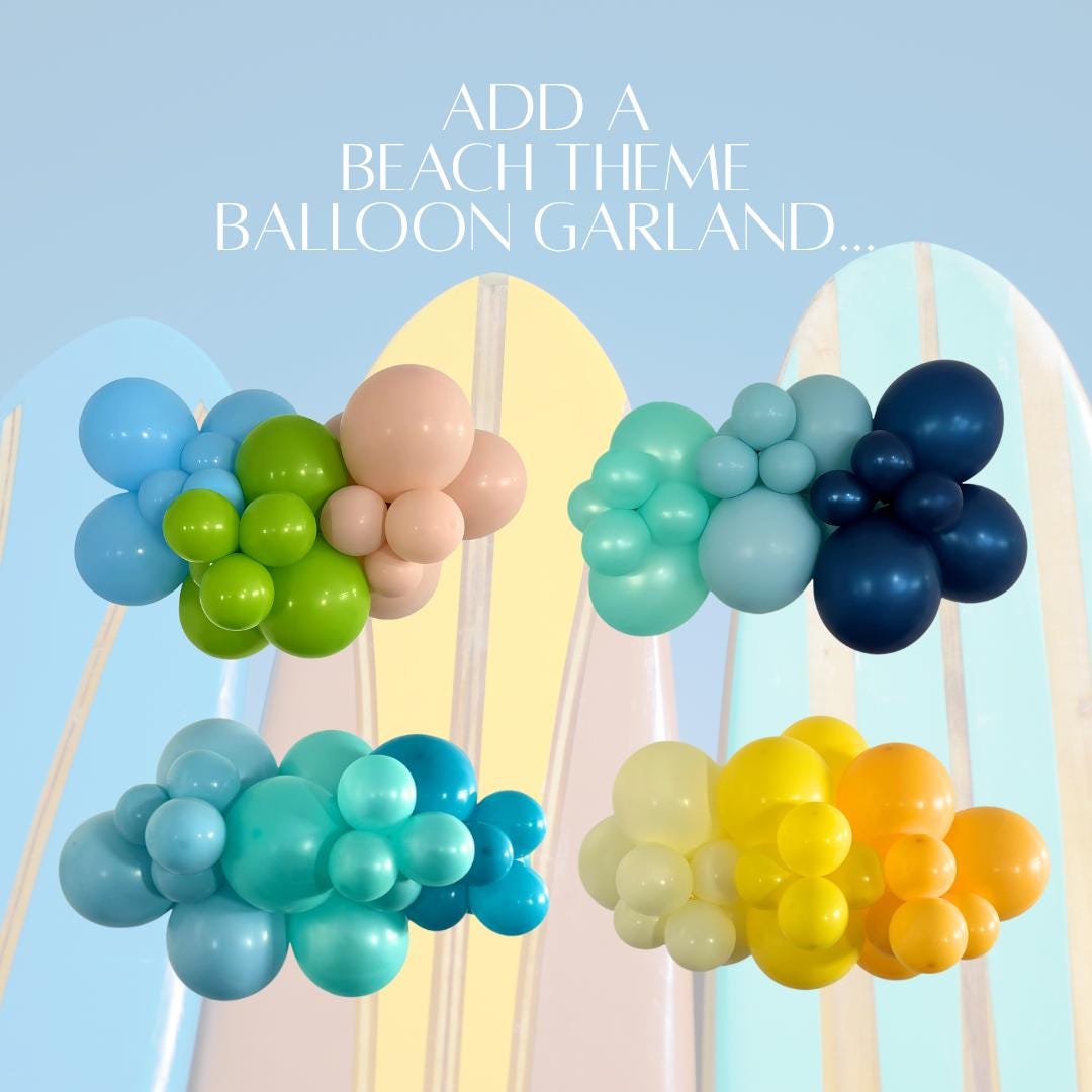 Surf Birthday Party Decorations Beach Theme Party Decor BALLOON GARLANDS
