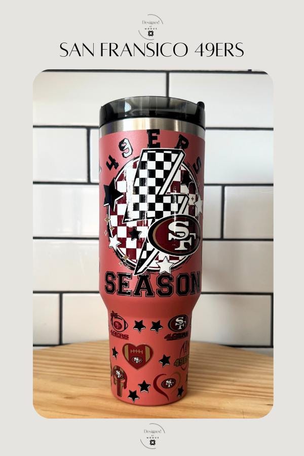 49ers Tumbler: 40oz Stainless Steel NFL Football Cup