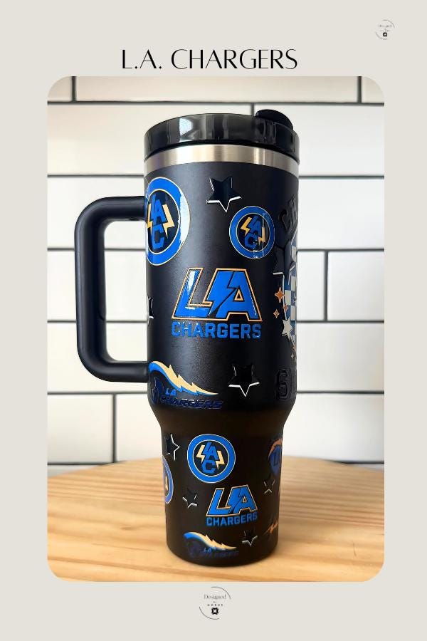 Chargers 40oz Tumbler: Stainless Steel NFL Football Cup