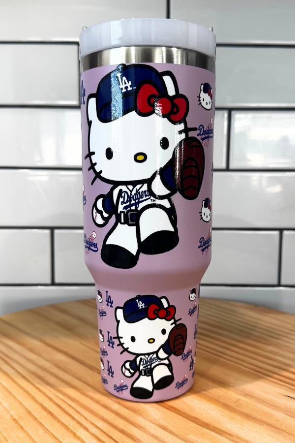 Hello Kitty Dodgers Tumbler Set: Lavender Mug, Pen & Keychain