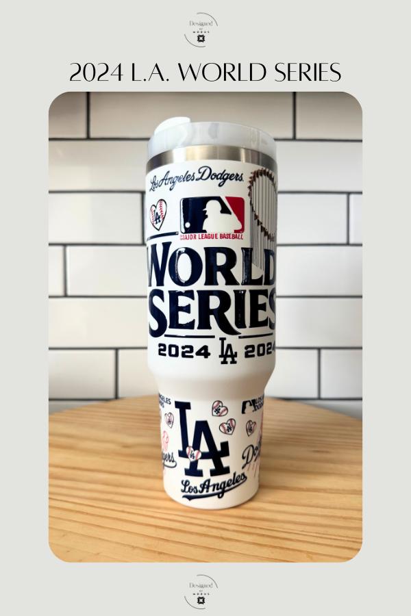 Dodgers World Series Champions Tumbler: 40oz Stainless Steel Baseball Fan Gift