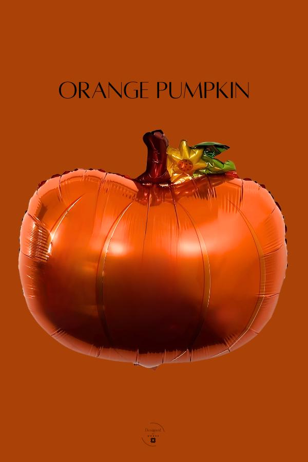 Orange Pumpkin Mylar Balloon: Fall Party Decor, Thanksgiving, Baby Shower