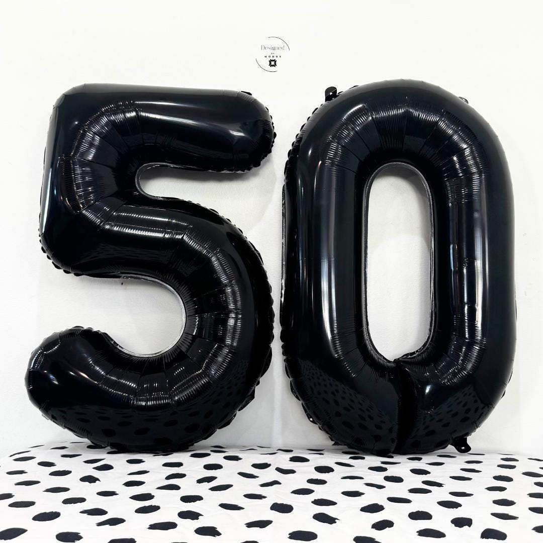 Black Number 1 Balloon | Giant Foil Number Balloon for Birthday, Anniversary, or Graduation Decor