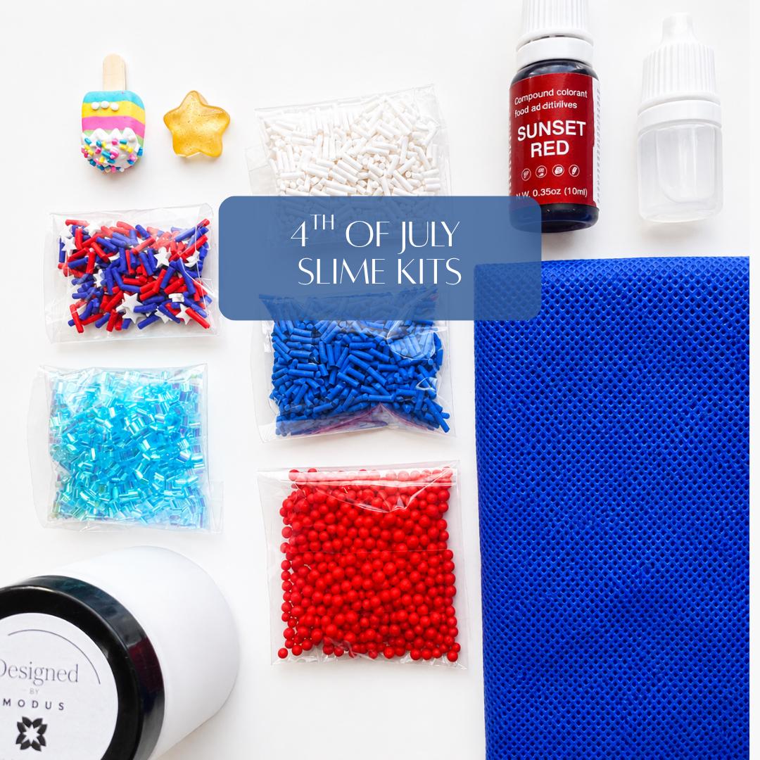 Red White and Blue Slime Kit: Kids Craft Activity, Sensory Play Party Favor