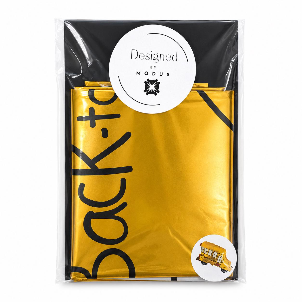 Back to School Bus Yellow Foil Mylar