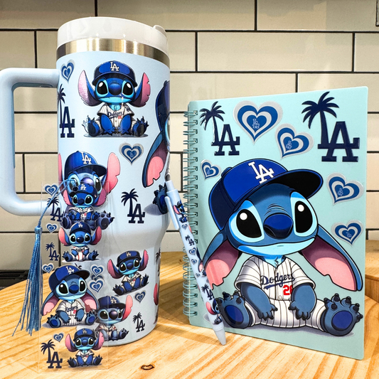 Dodgers Stitch Gift Set – 4-piece Bundle with Tumbler for Fans