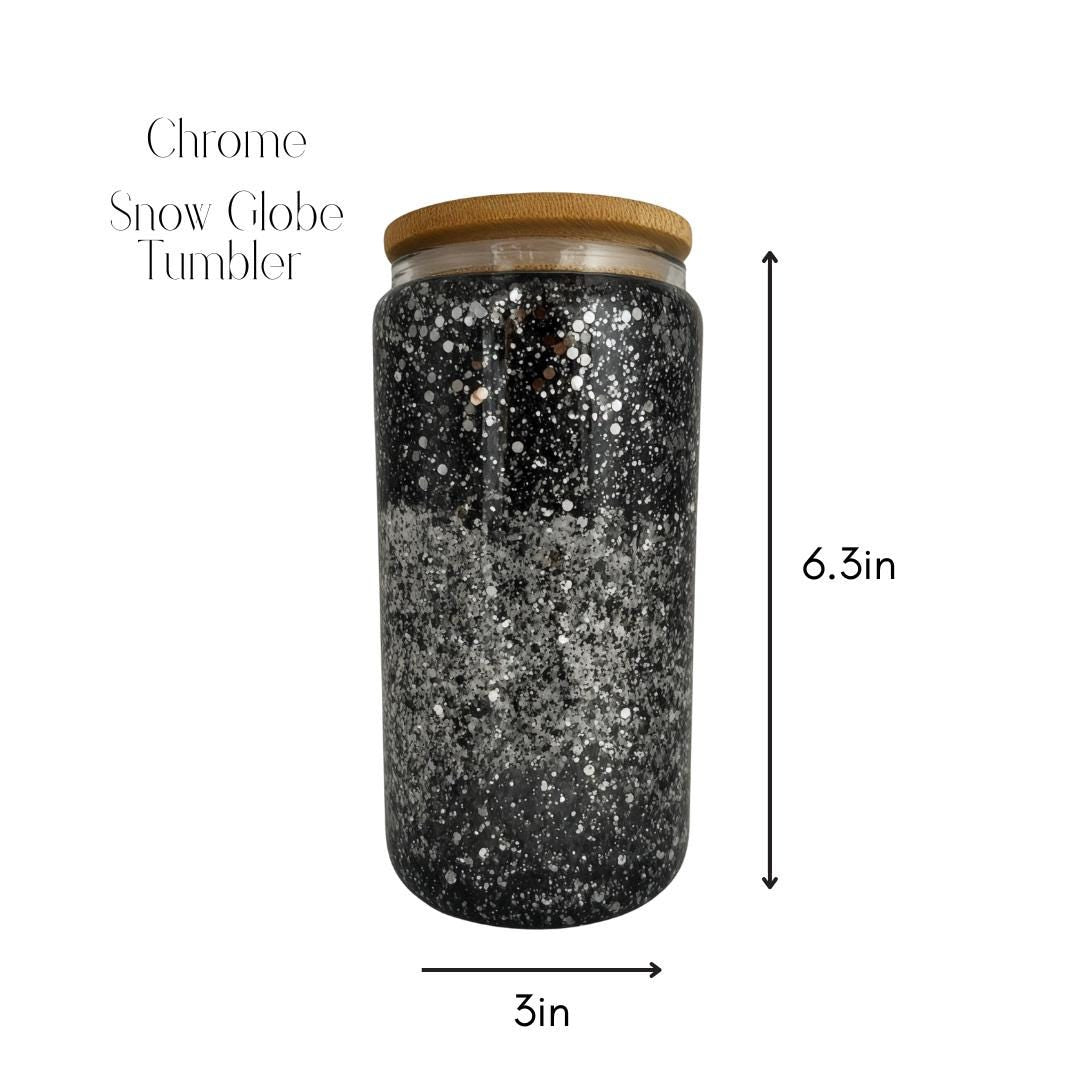chrome glitter Glass Tumbler measurements