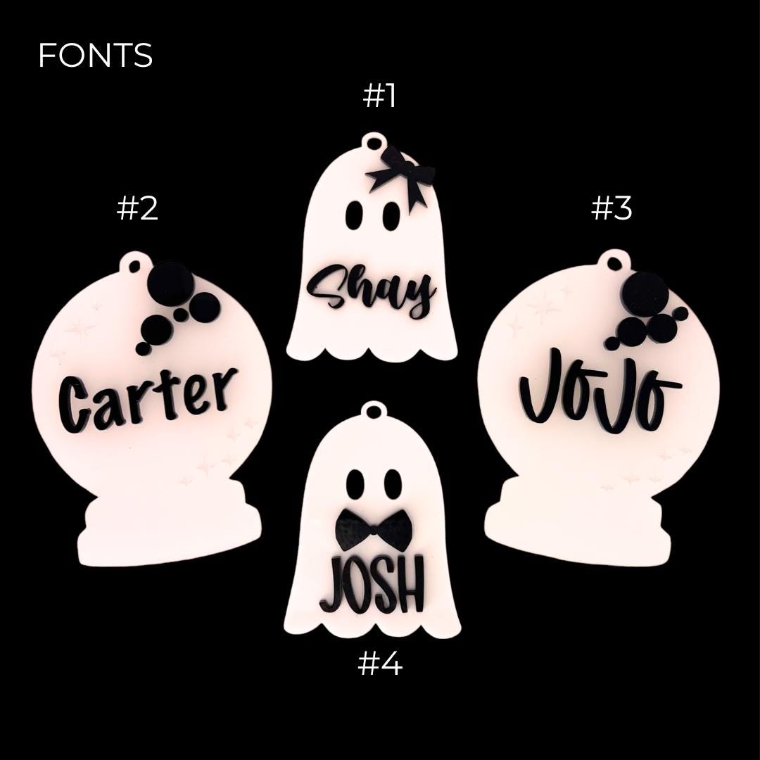 Personalized Halloween Bag Tag: Acrylic Trick or Treat Name Keychain