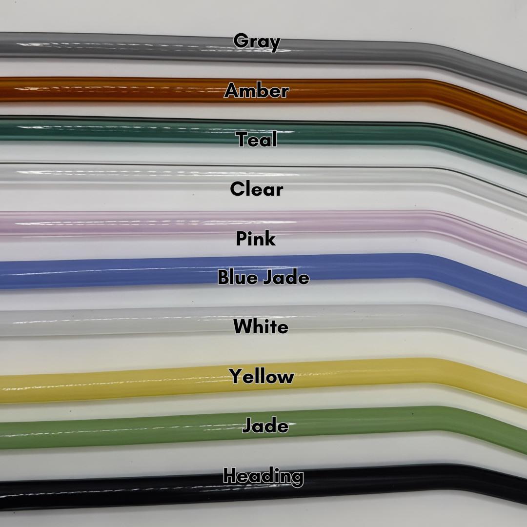 Tumbler Colored Bent  glass Reusable Straw