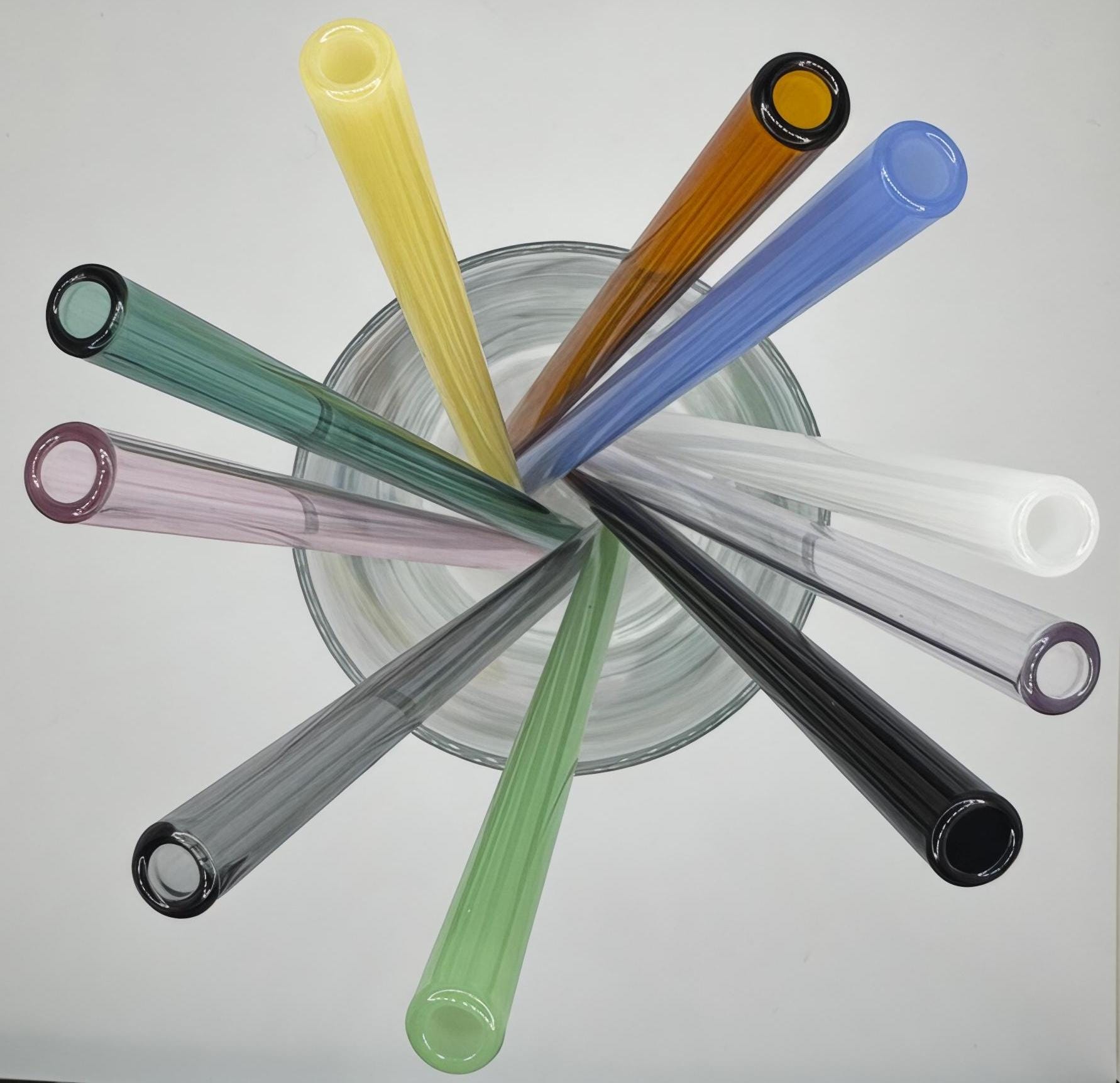 Tumbler Colored Glass Reusable Straw for Iced Coffee