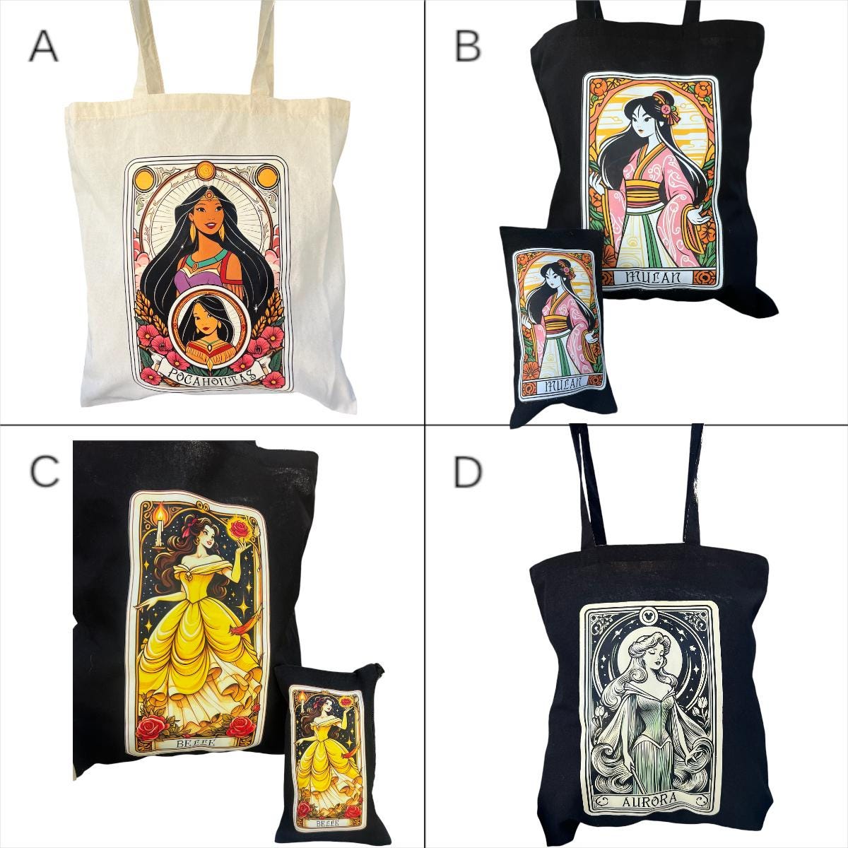 Disney Princess Tote Bag Gift Disney Character Tote Bag Princess