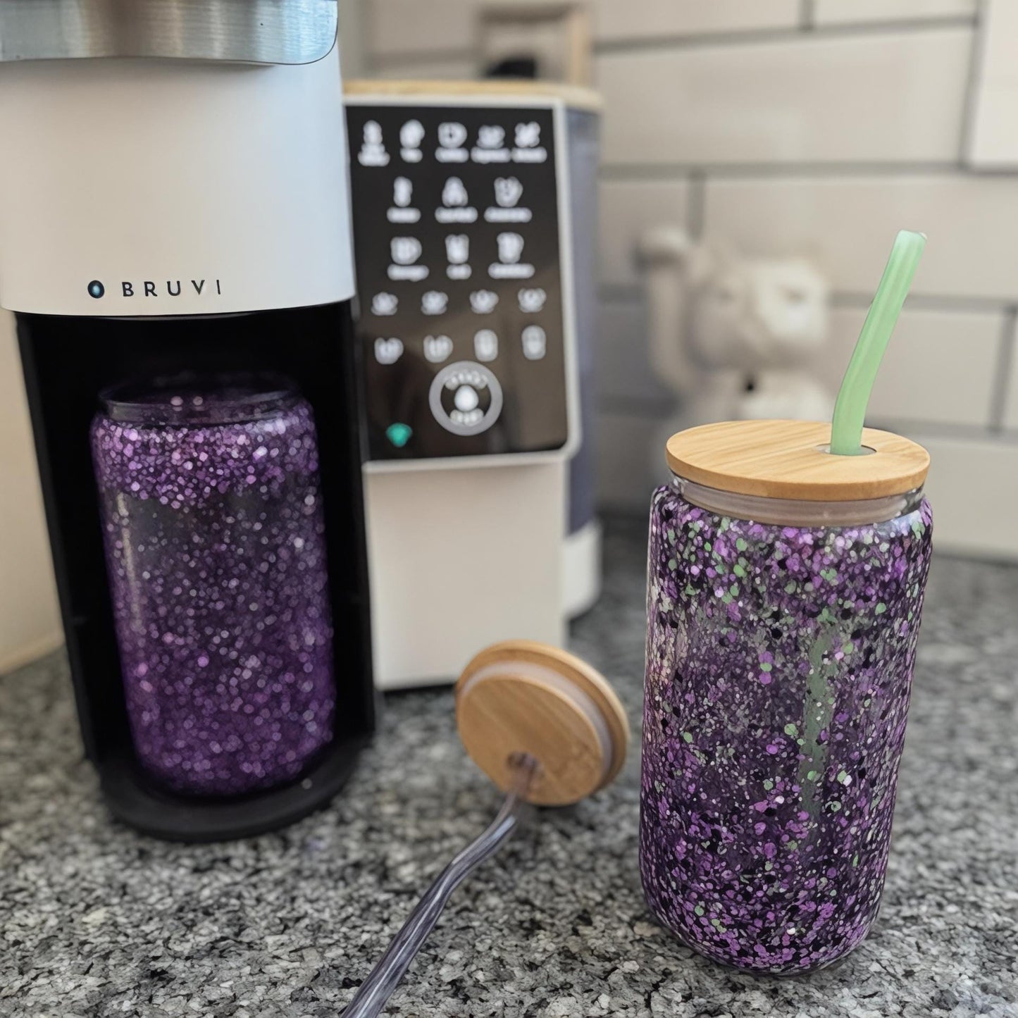 Snow Globe Tumbler Glitter Cup for Iced Coffee