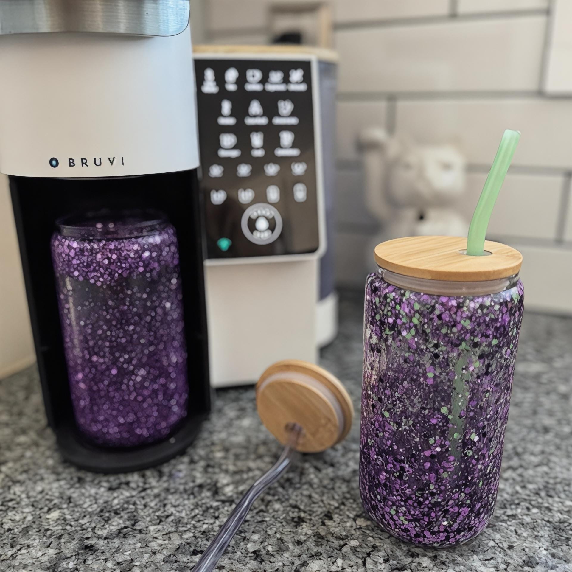 Snow Globe Tumbler Glitter Cup for Iced Coffee