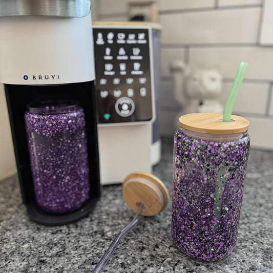 Snow Globe Tumbler Glitter Cup for Iced Coffee