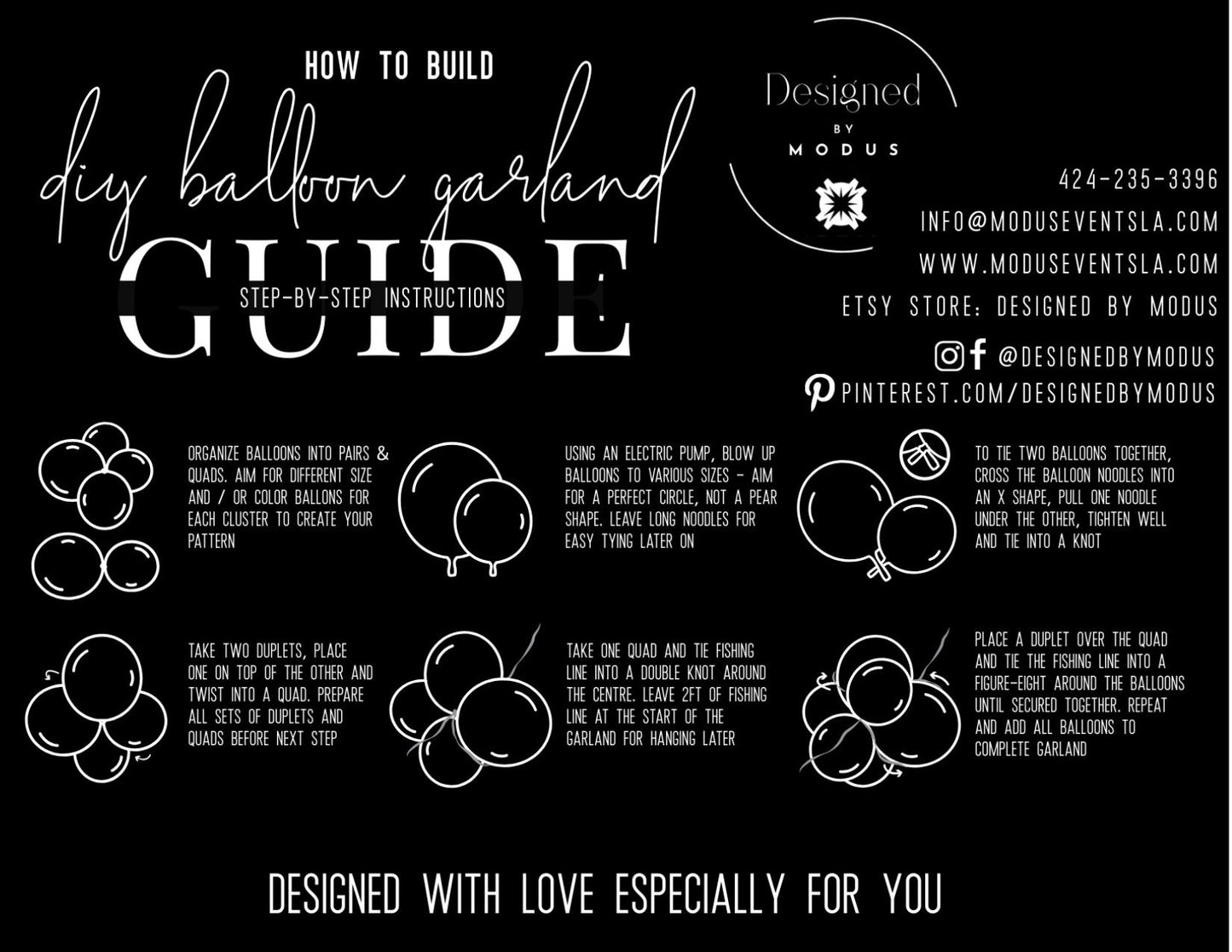 Black, Silver, and Gold Balloon Garland Kit: DIY Party Decor