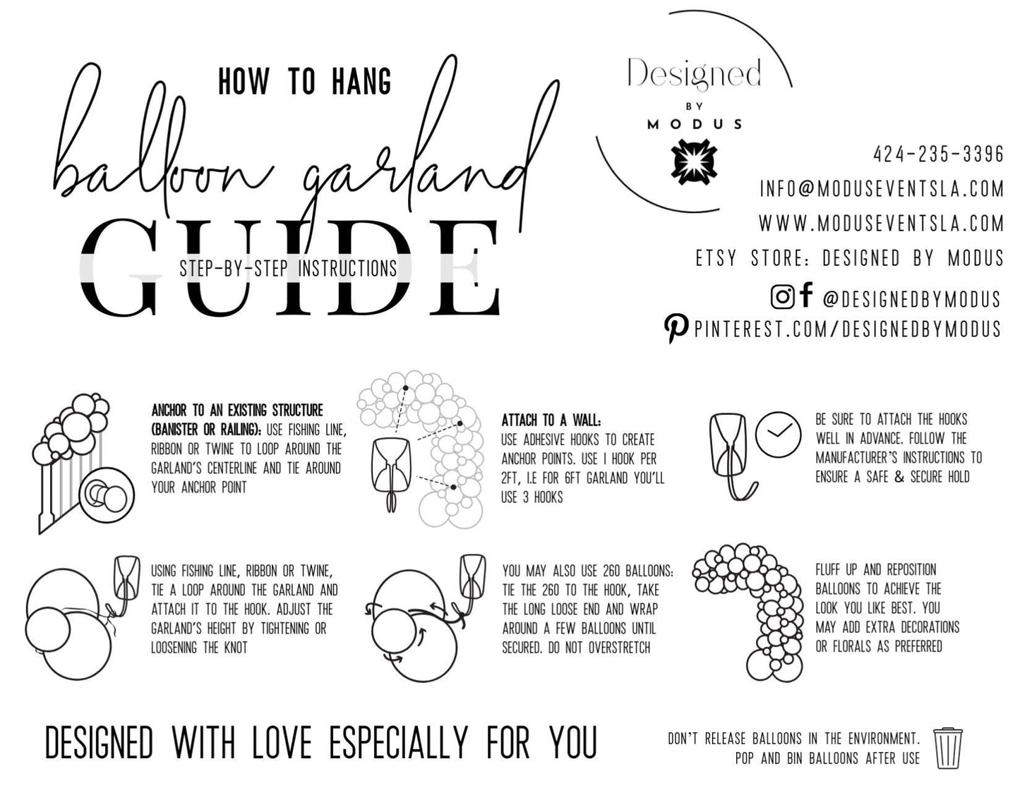 Black, White & Sand Balloon Garland Kit: Anniversary Party Decor