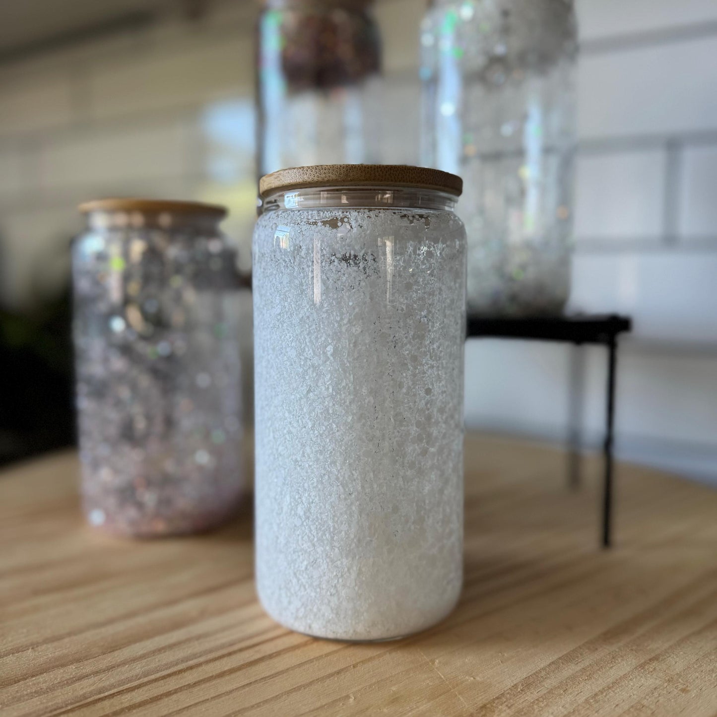 Snow Globe Tumbler: Personalized Glitter Cup, Iced Coffee Tumbler (16oz)