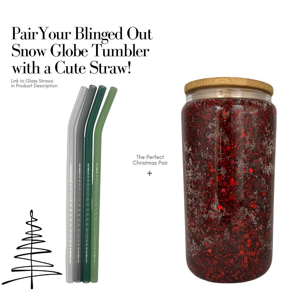 Snow Globe Tumbler: Personalized Glitter Cup, Iced Coffee Tumbler (16oz)