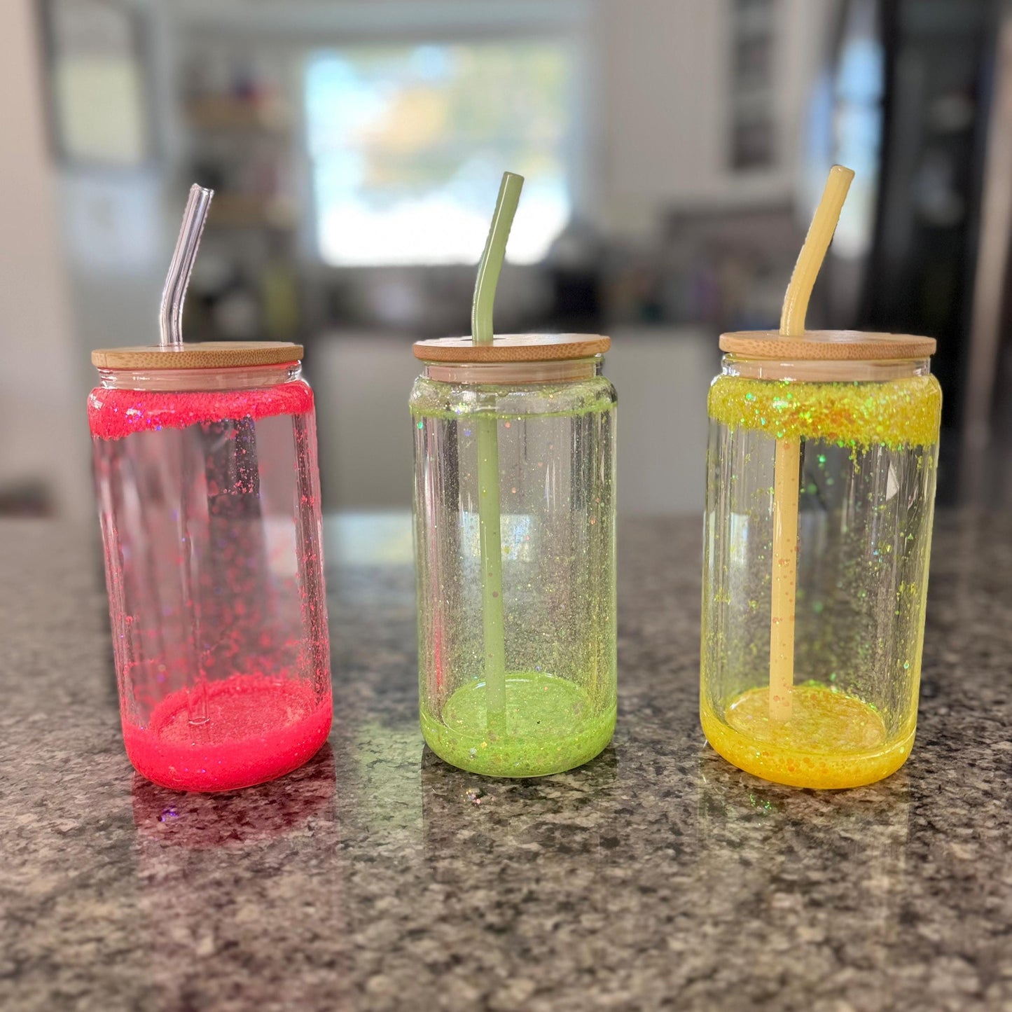 160z Neon Glass Tumblers for Iced Coffee