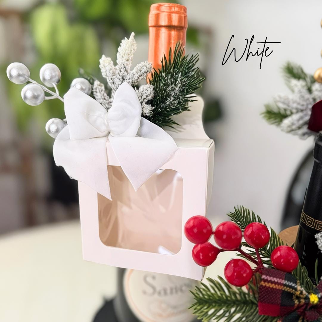 Holiday Wine Bottle Gift Tag Box, Party Favor