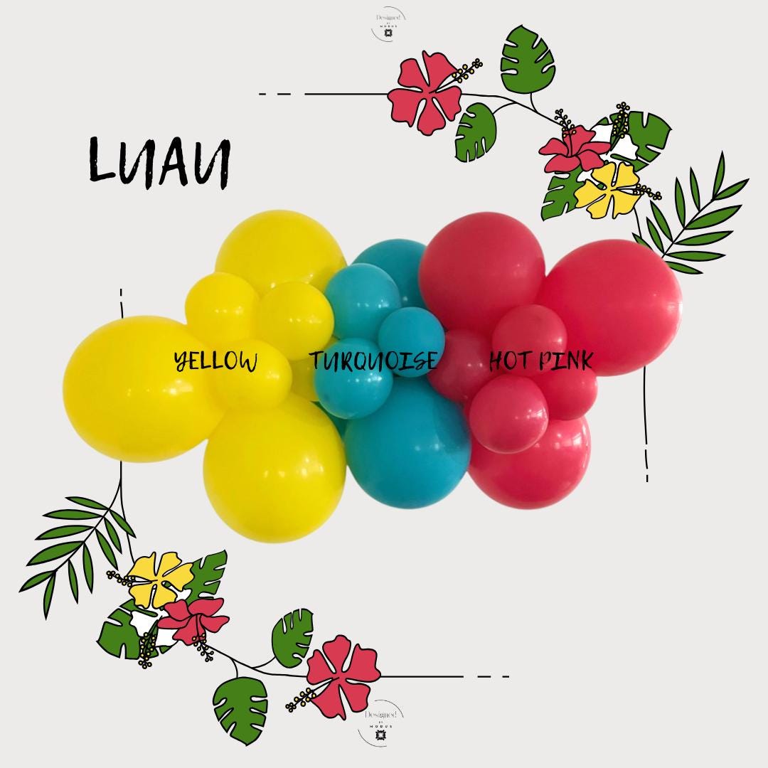 Luau Balloon Garland DIY Kit: Tropical Hawaiian Party Decor