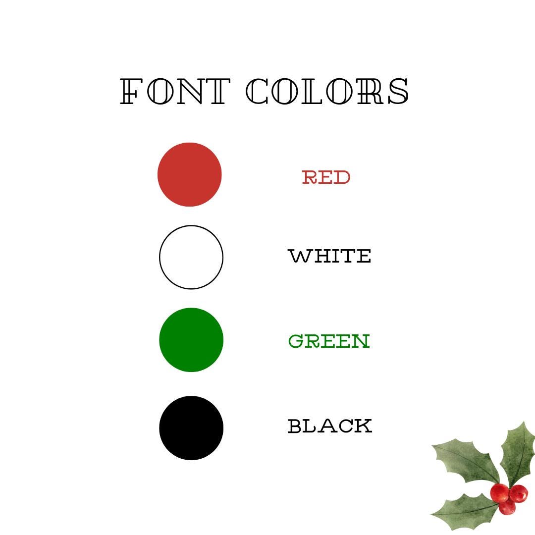 Font colors for Custom Gift Bag