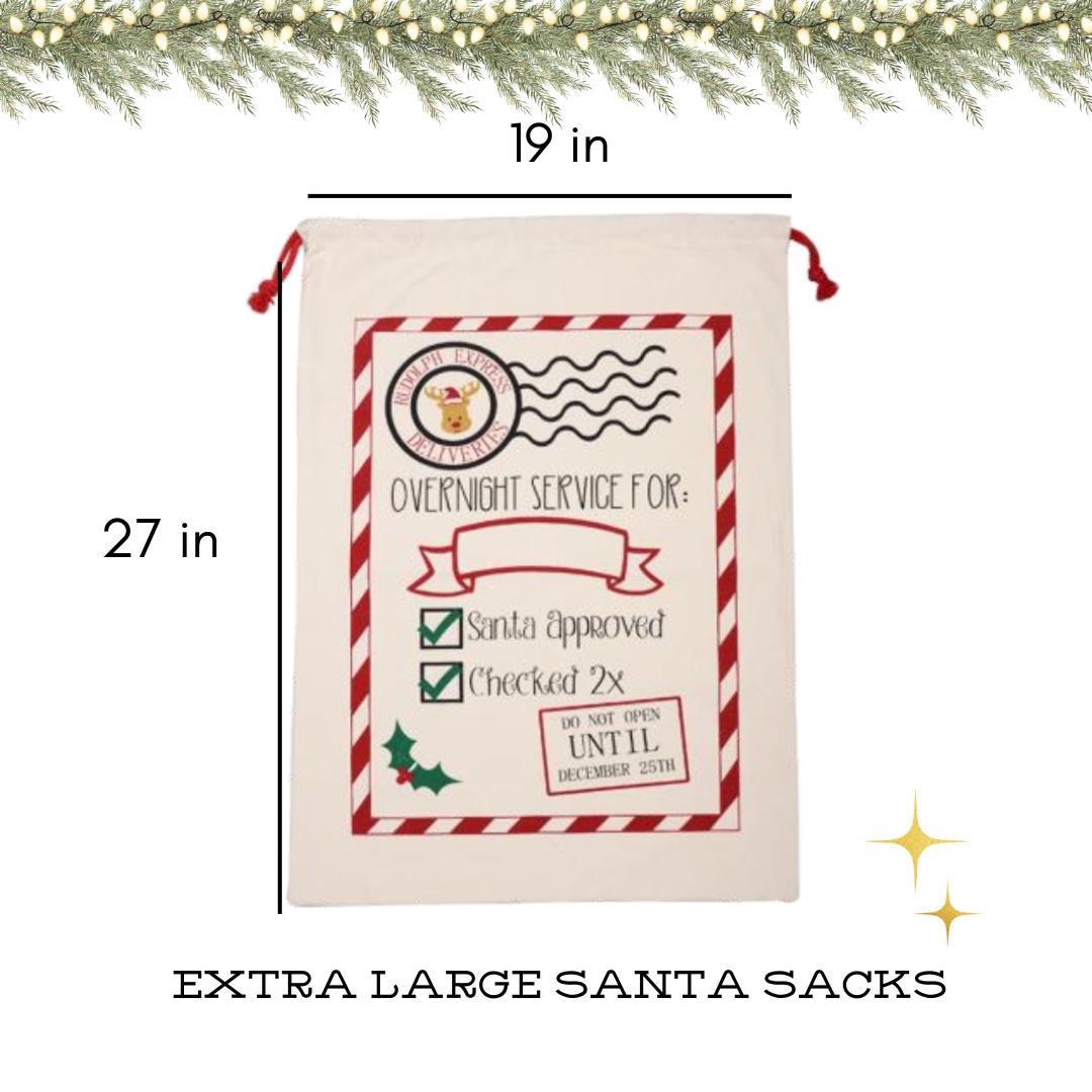 Personalized Santa Sack: Cotton Canvas Christmas Gift Bag