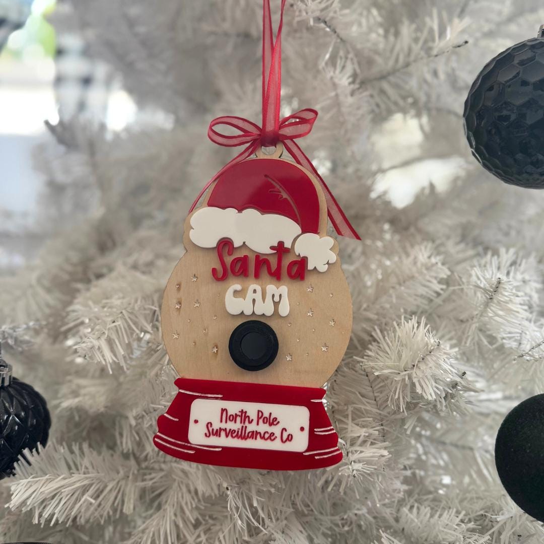 santa cam ornament