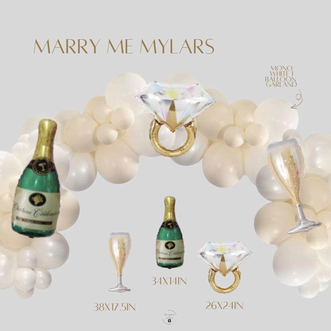 engagement Party Decor champagne balloon, ring balloon, champagne glass balloon