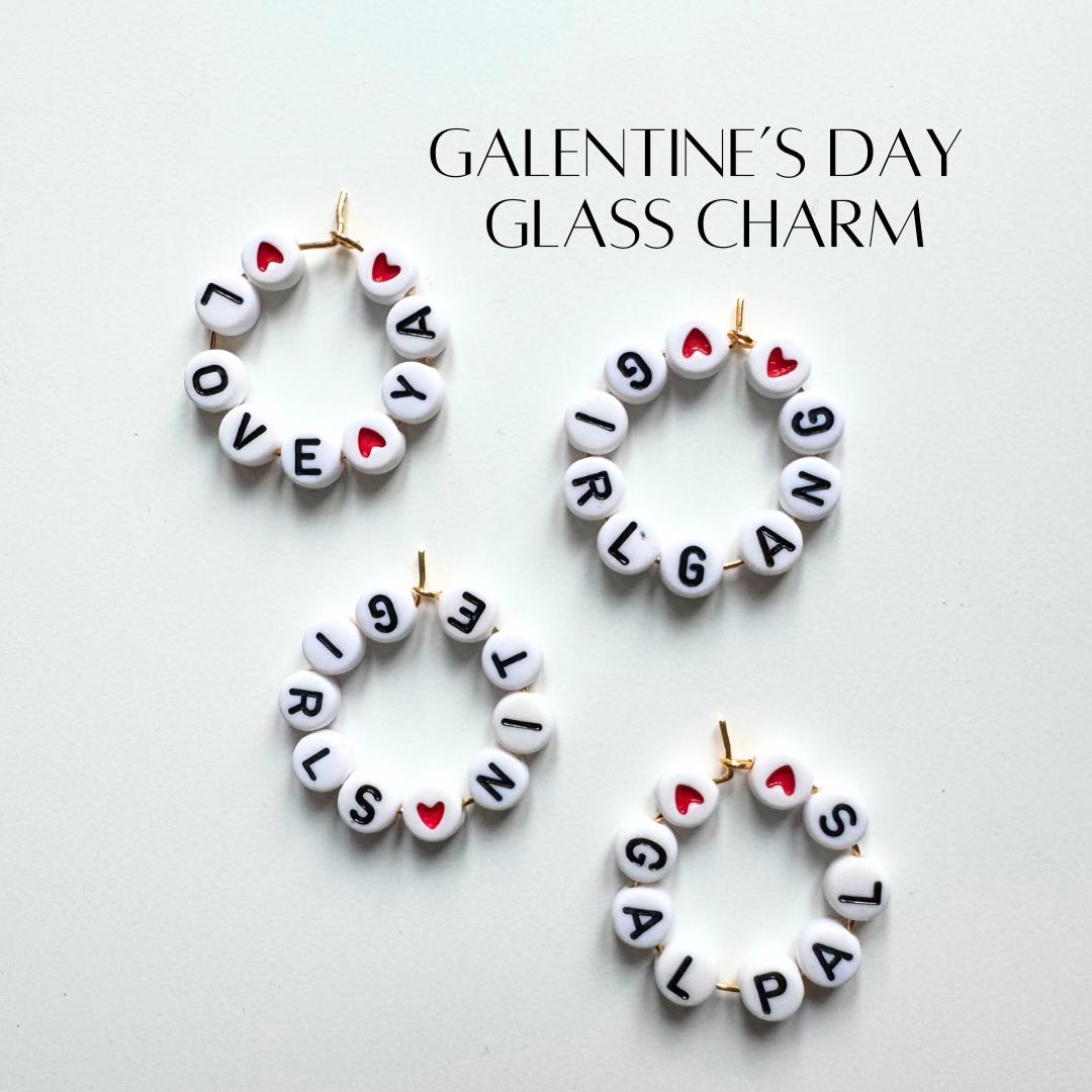 Galentine's Wine Glass Charms: Girls Night Party Favors