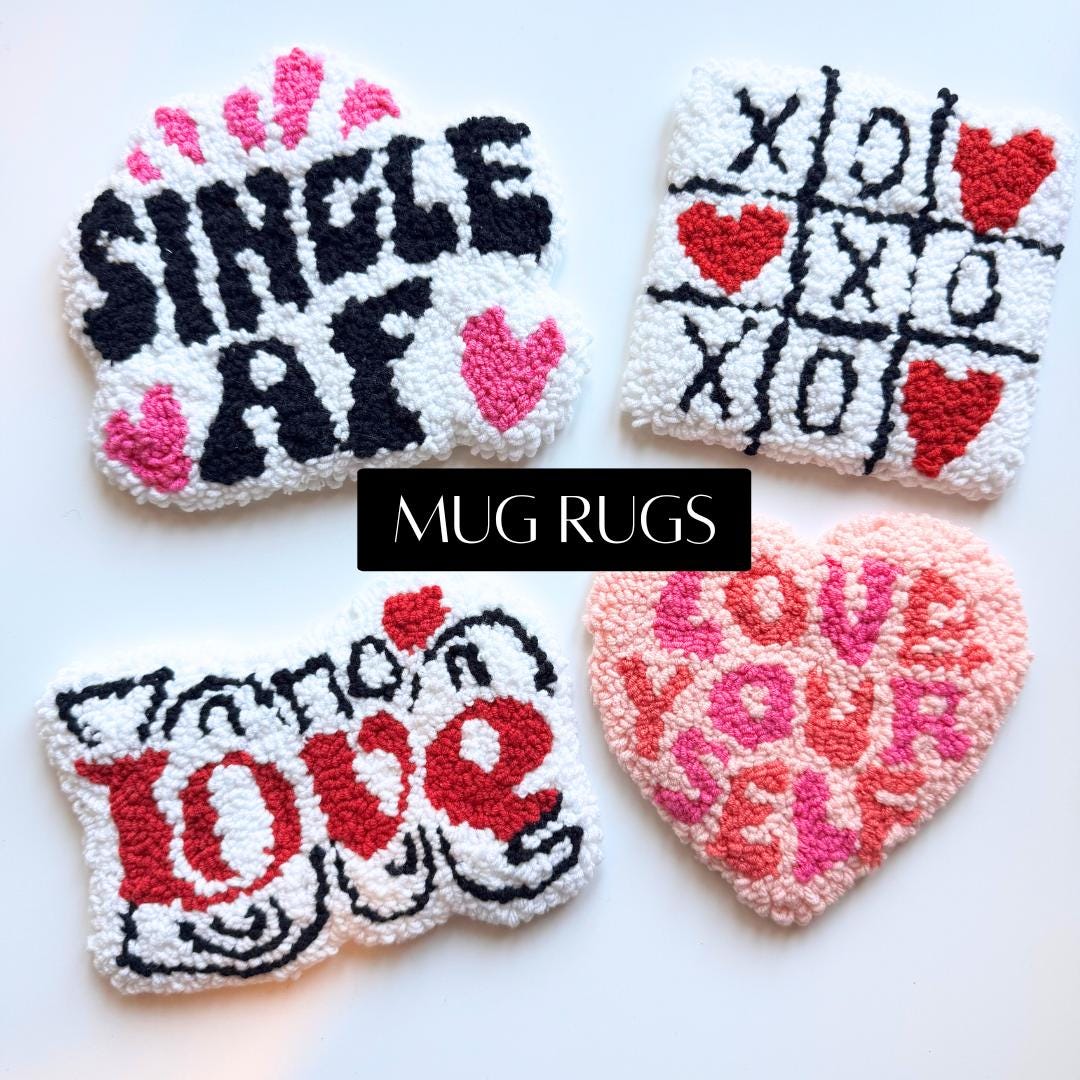 Valentine&#39;s Day Mug Rug Coaster