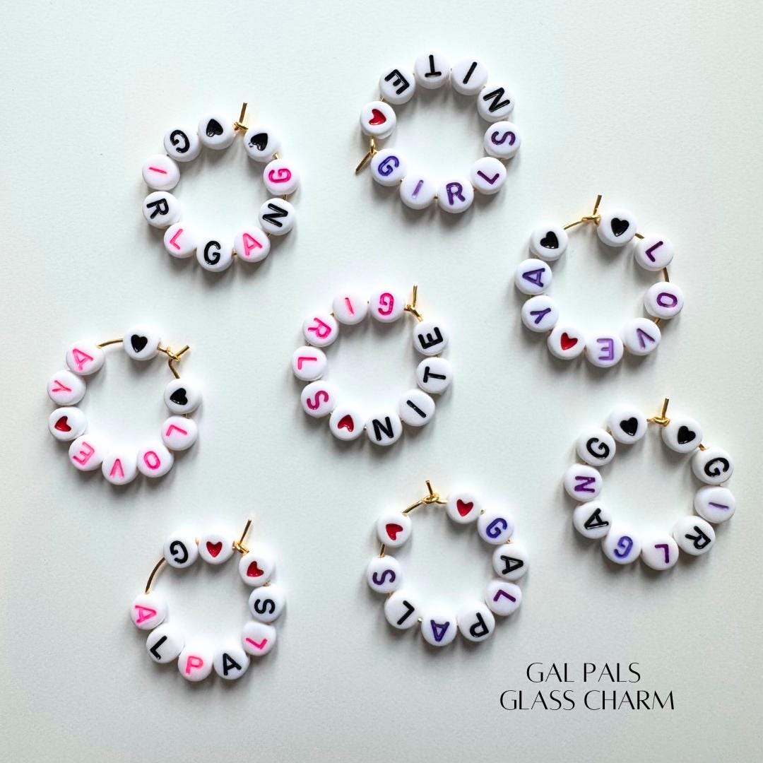 Galentine's Wine Glass Charms: Girls Night Party Favors