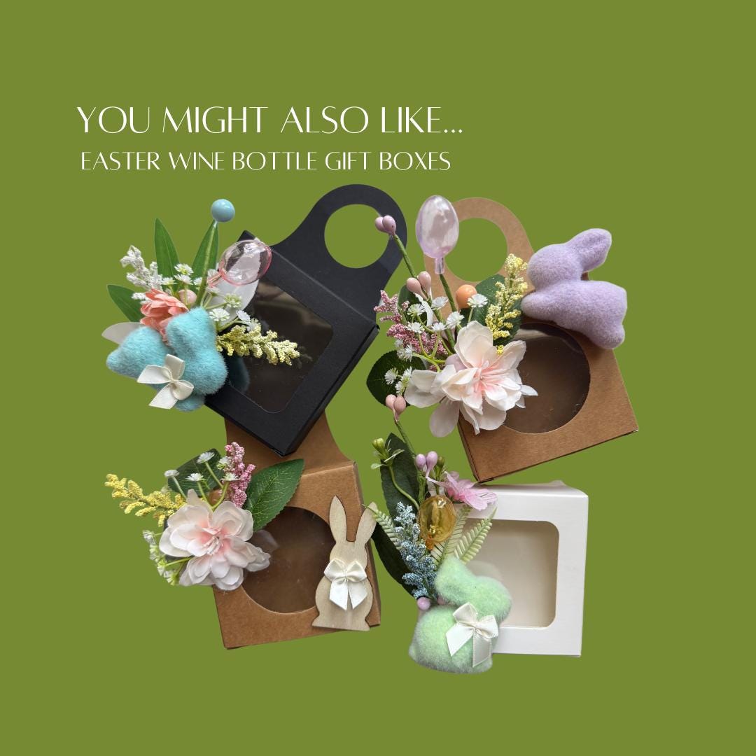 Customizable Easter Wine Bottle Gift Box Tags