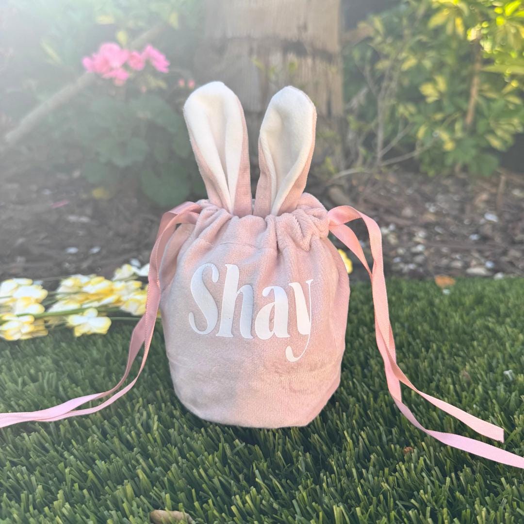 Bunny Pouch Easter Gift for Grandkids Easter Gift Bag for Egg Hunt