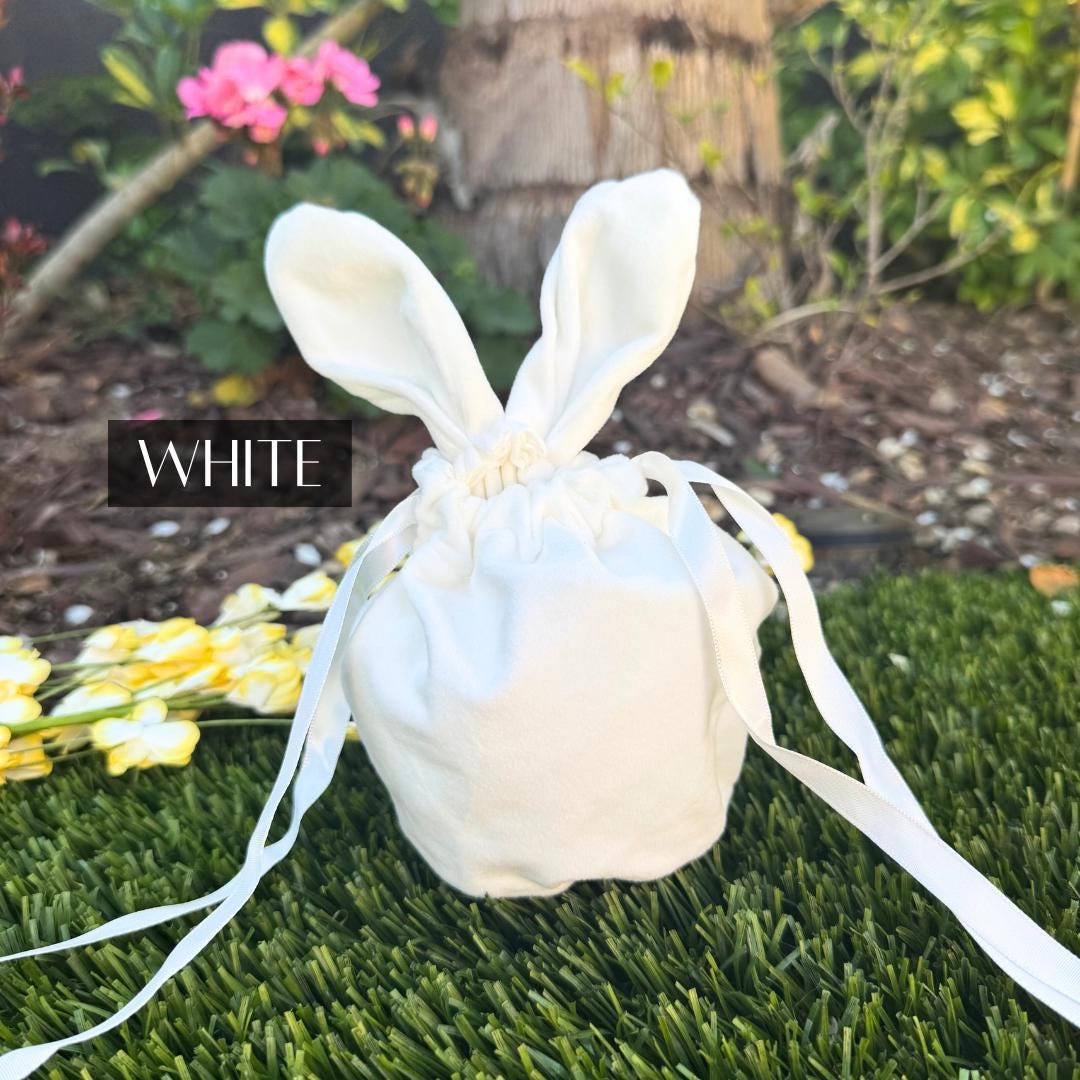 Customizable White Easter Bunny Bag Gift