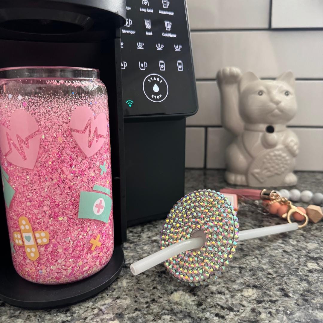 Iced Coffee Glass Tumbler Gift for Nurse Gift Box Set Nurse Thank You Gift