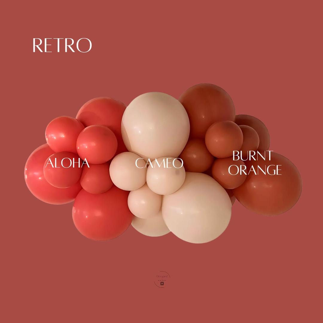 Retro 70s Balloon Garland Kit: Aloha, Cameo, Burnt Orange DIY Decor