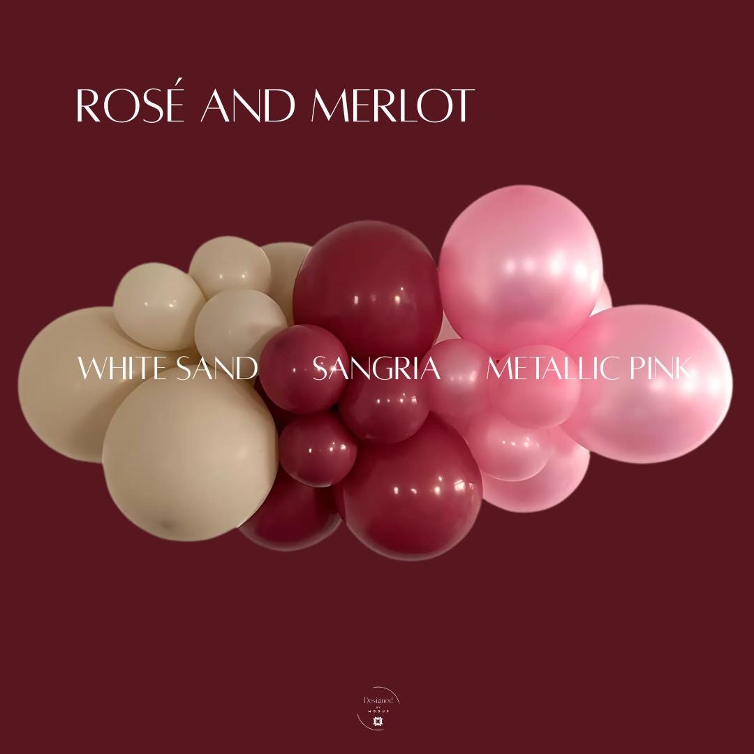 Blush Pink Sangria White Balloon Garland Kit