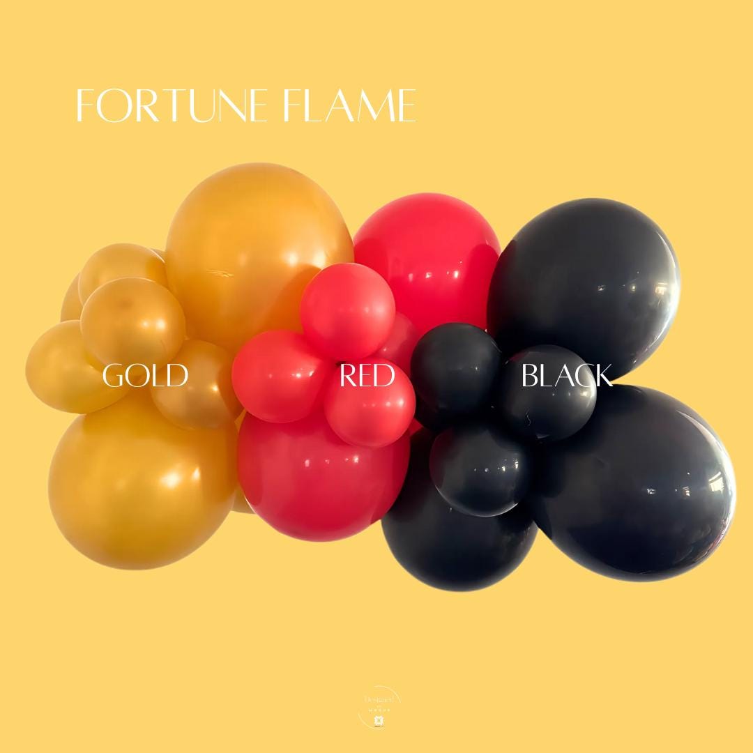 Red Gold Black Balloon Garland Kit: Lunar New Year DIY Arch