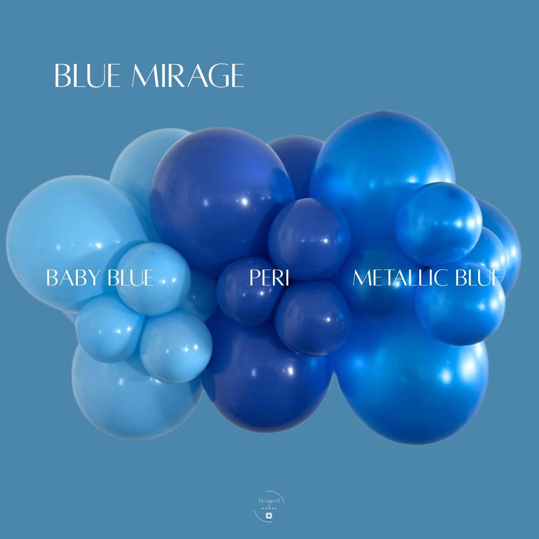 Blue Balloon Garland Kit: Baby Shower, Ocean Party Decor