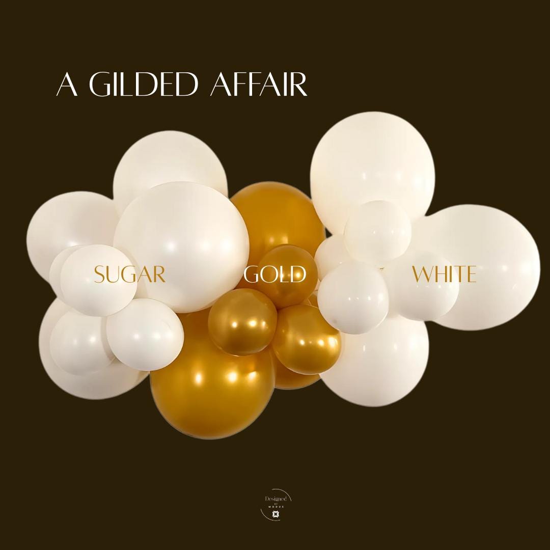 Gold and White Balloon Garland Kit