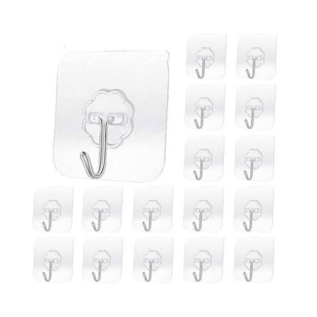 Heavy Duty Adhesive Hooks: Removable Wall & Ceiling Hooks, 8lb Capacity