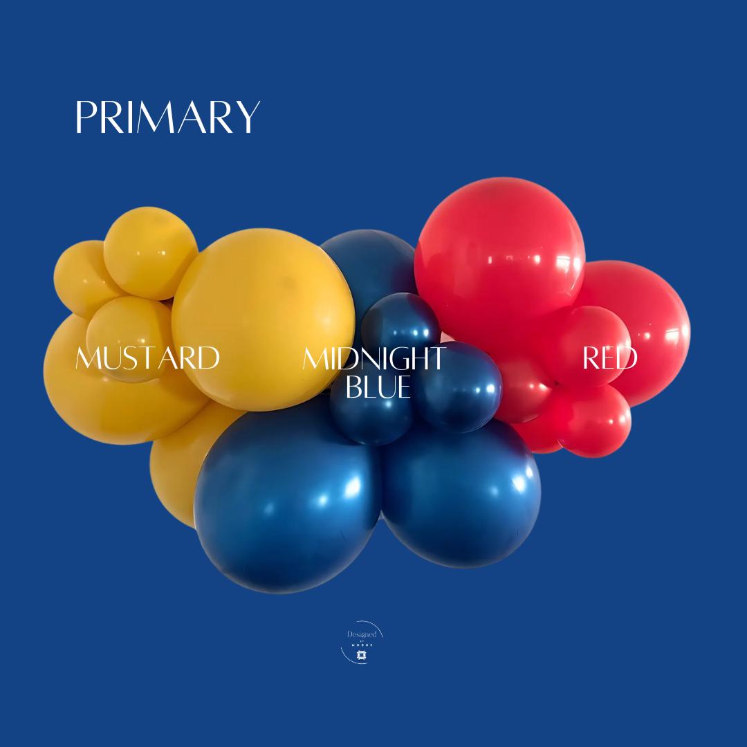 Back to School Balloon Garland: Red, Mustard, Midnight Blue Party Decor