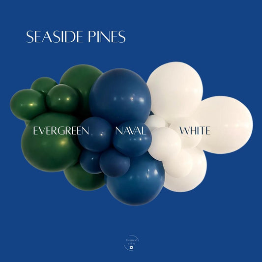 Forest Green Navy White Balloon Garland Kit