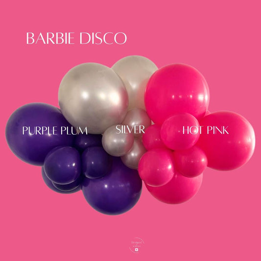 Hot Pink Purple Silver Balloon Garland Kit