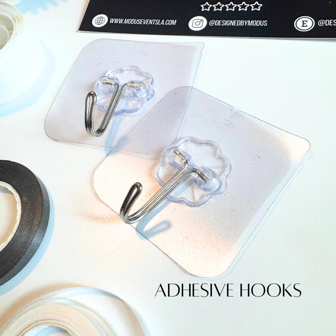 Heavy Duty Adhesive Hooks: Removable Wall & Ceiling Hooks, 8lb Capacity