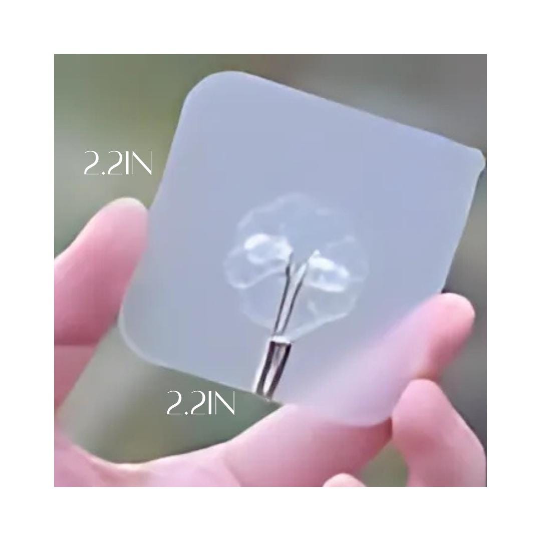 Heavy Duty Adhesive Hooks: Removable Wall & Ceiling Hooks, 8lb Capacity