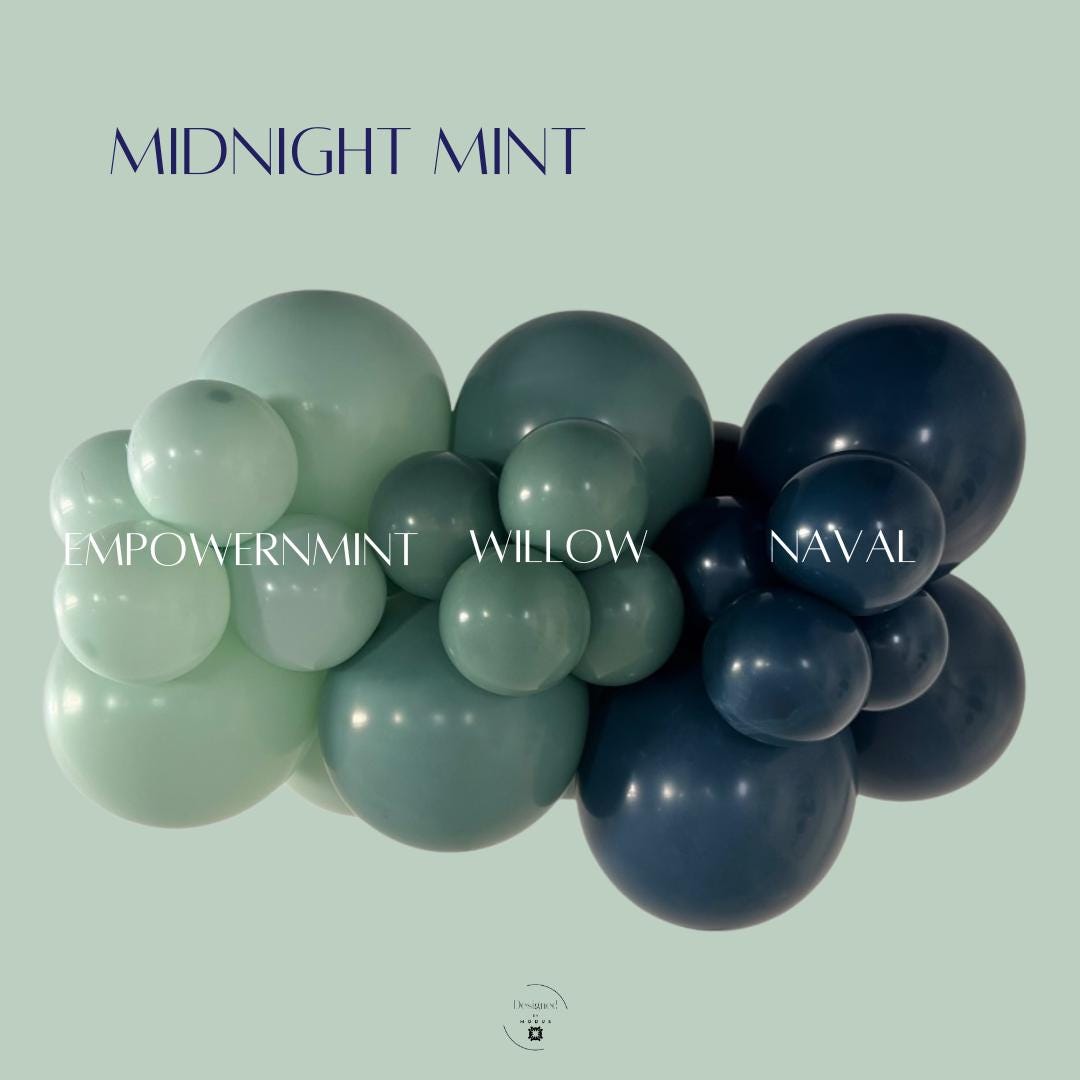 Blue Balloon Garland Kit: Naval, Willow, Empowermint Party Decor