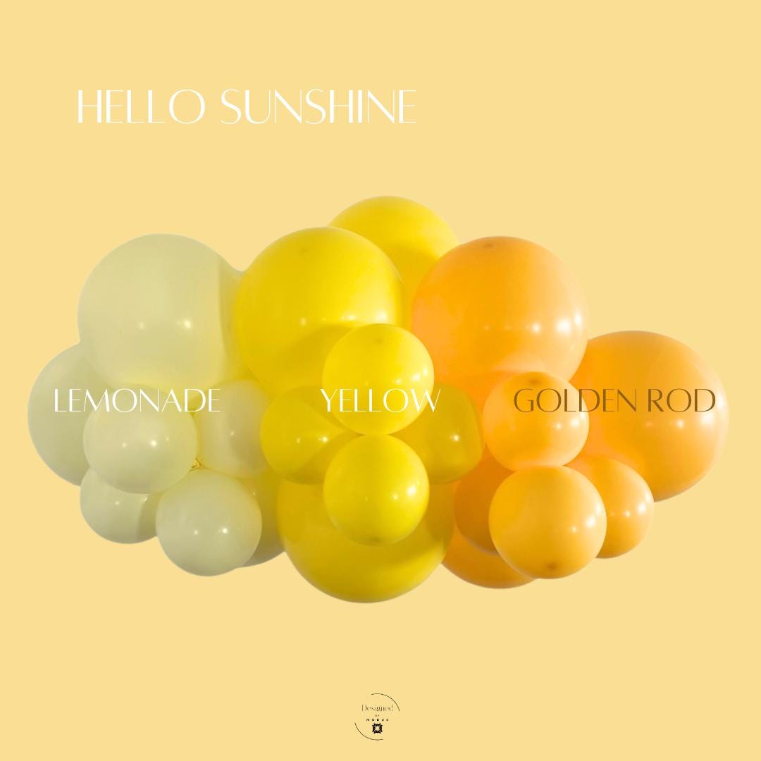 Yellow Balloon Garland Kit: Sunshine Birthday Party Decor