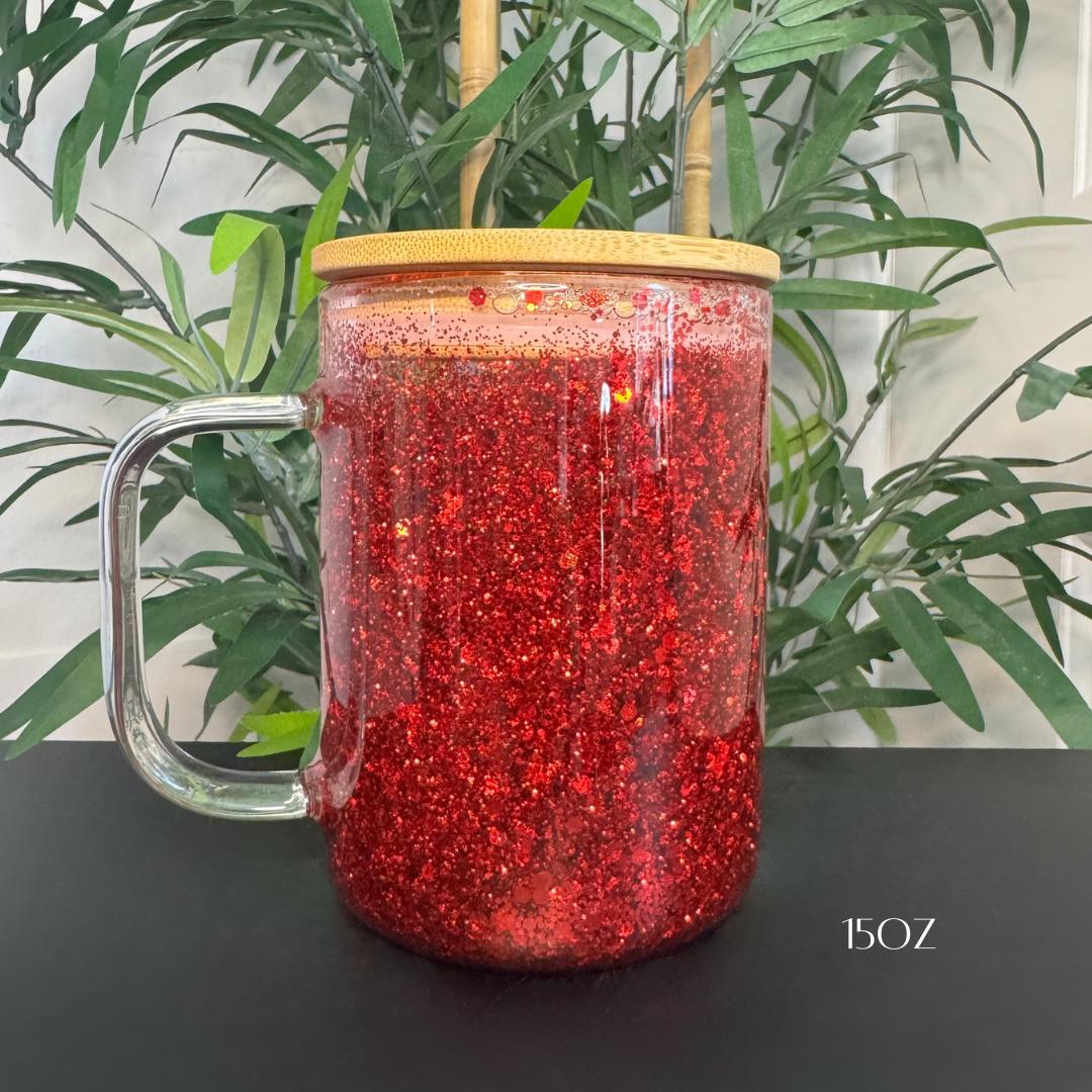 Personalized Glitter Glass Iced Coffee Tumbler: Custom Name Bridal Gift